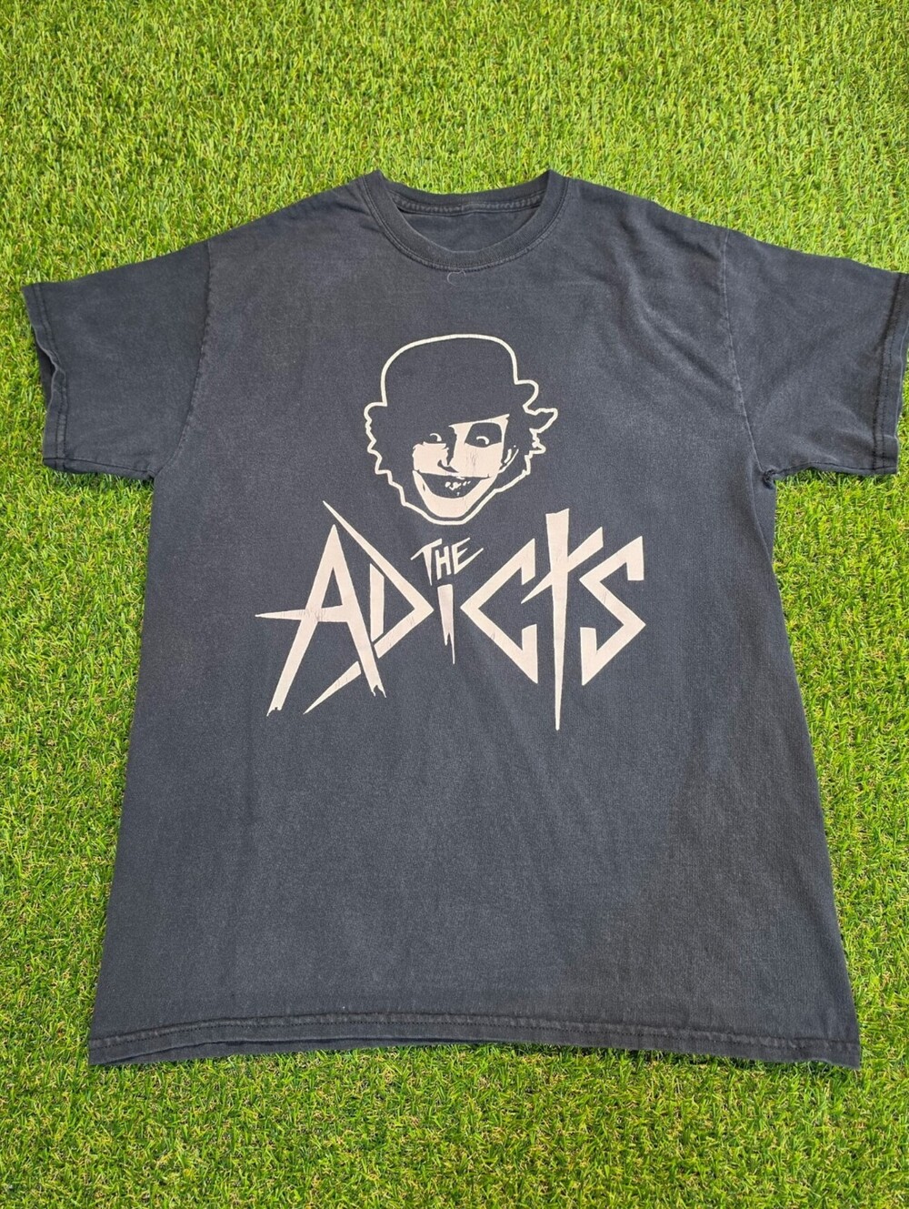 Vintage The Adicts Band Graphic T-Shirt with Underarm Wear,